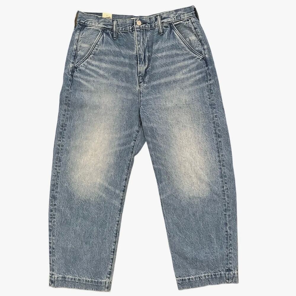 NWT American Eagle AE77 Premium Barrel Jeans Womens 10 Light Wash Ankle Denim - Picture 2 of 14